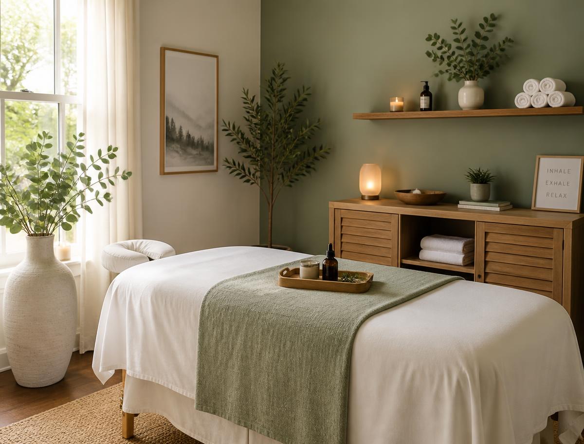 The private treatment room at Zen Within Massage Therapy